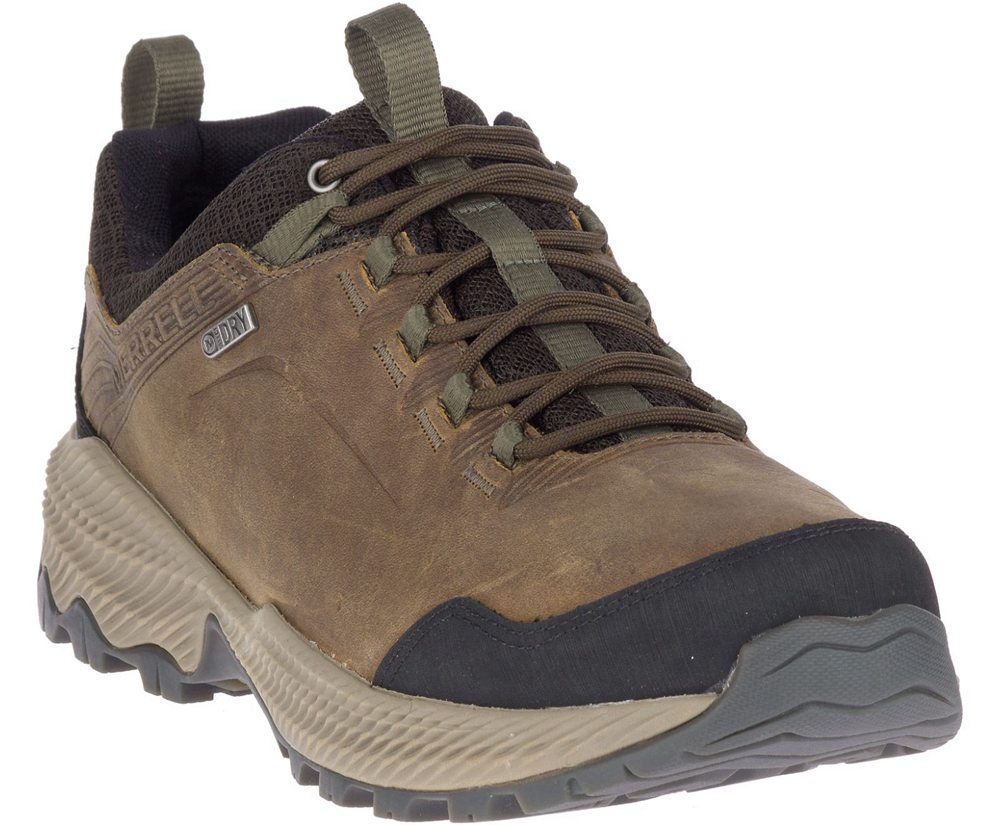 Buty Trekkingowe Merrell Męskie Brązowe - Forestbound Waterproof - 978314-NAB